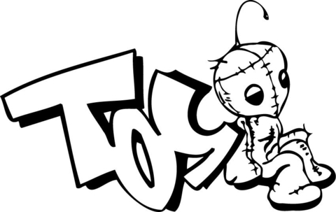 Toys Graffiti  Coloring Page